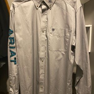 Ariat Men's Light Gray Button Down Shirt